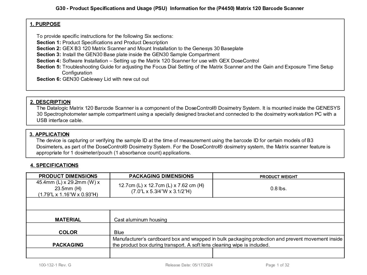 GENESYS 30 – Integrated Barcode Scanner