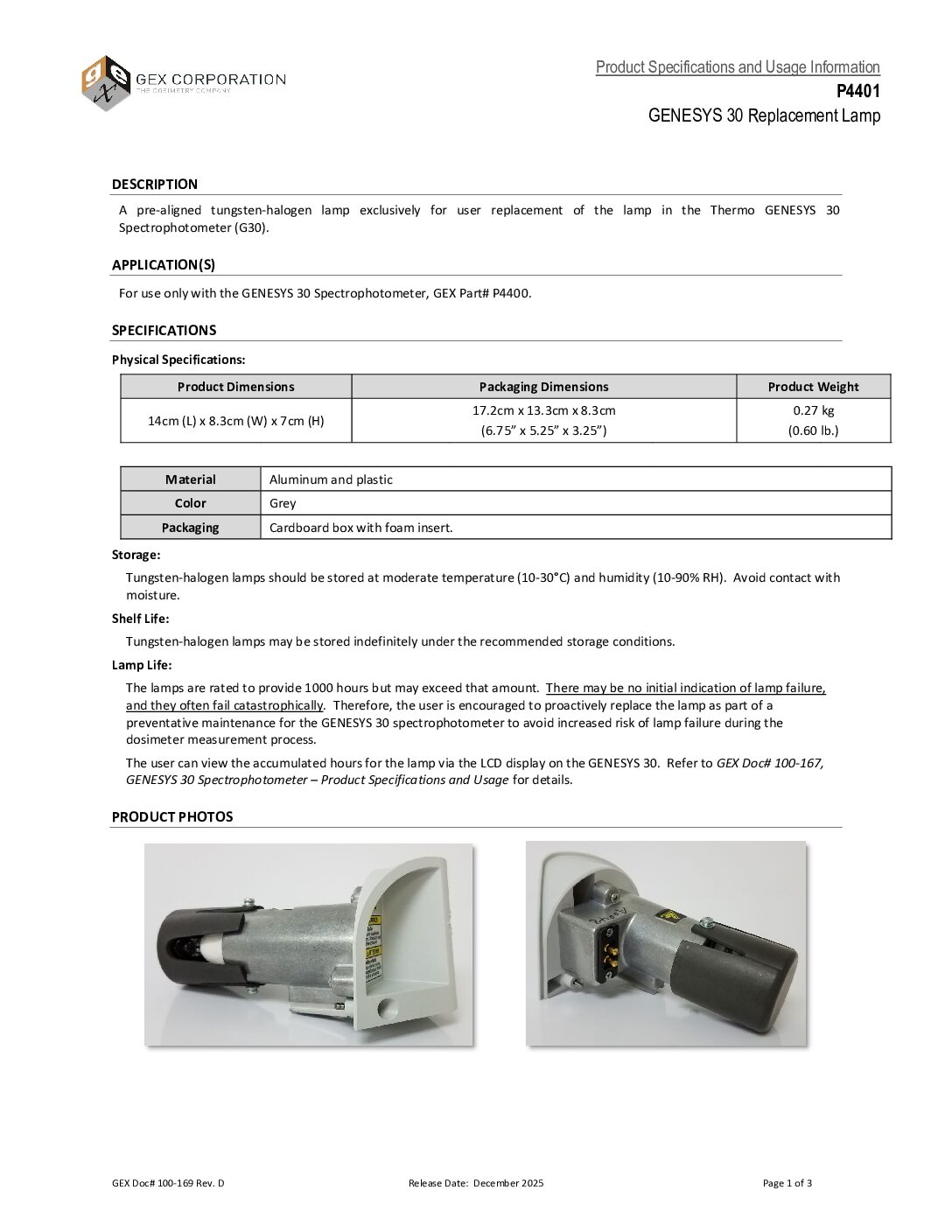 GENESYS 30 Replacement Lamp