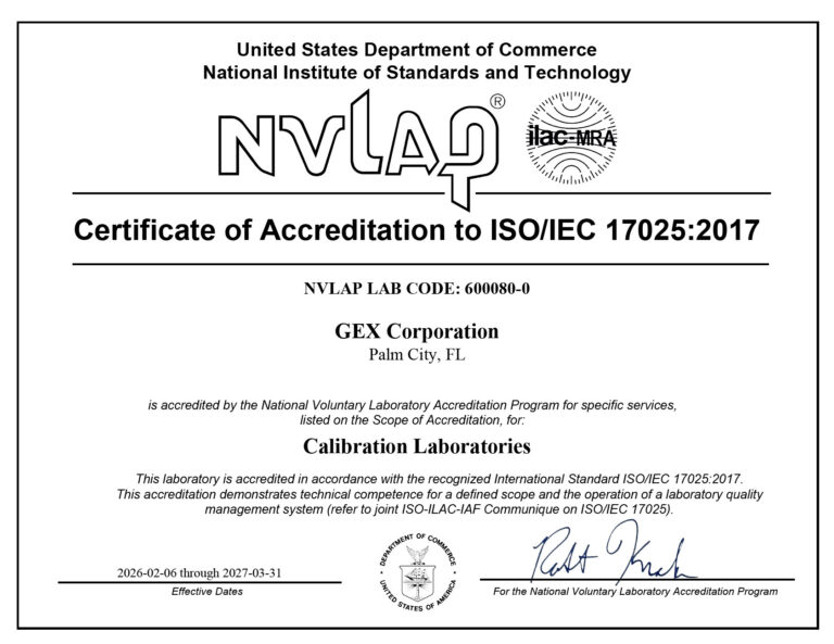 NVLAP Accreditation Certificate