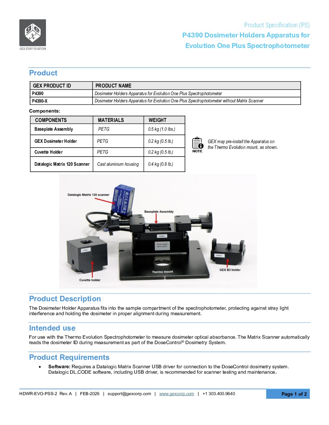 Dosimeter Holders Apparatus for Evolution Spectrophotometer – PSS